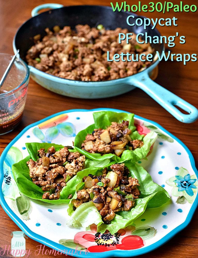 Whole30|Paleo Copycat PF Chang's Lettuce Wraps | MrsHappyHomemaker.com @mrshappyhomemaker